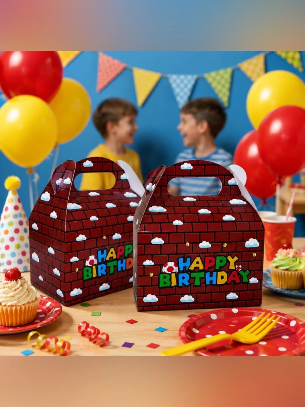 Super Bros Party Favor Gift Boxes